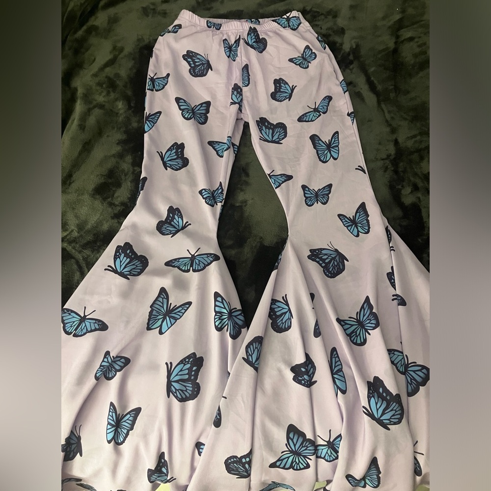 Women’s butterfly Dollskill sugar thrillz bell bottoms flares pants-XS